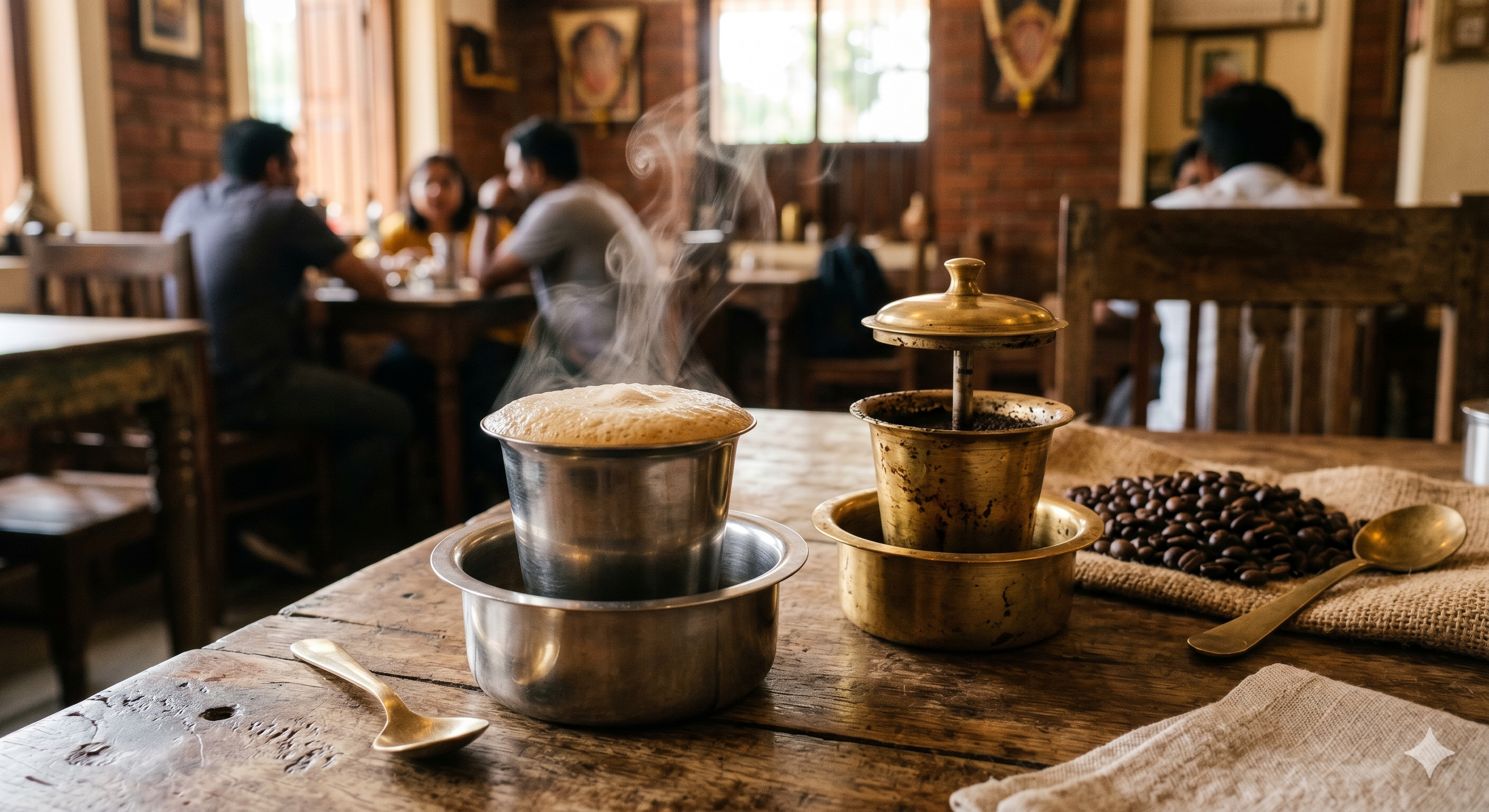 South Indian filter coffee harvesting beans